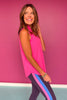 SSYS Signature Hot Pink Sleeveless Frill V Neck Active Top *FINAL SALE*