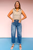 Taupe Crochet Zip Collar Sleeveless Top *FINAL SALE*