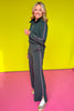 SSYS Sutton Air Long Sleeve Side Stripe Wide Leg Pants Set In Hunter