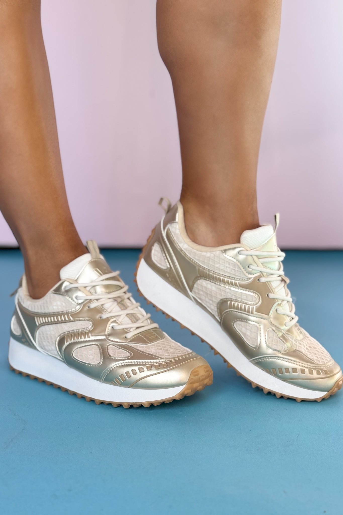 Vintage Havana Gold Metallic Spiked Sole Sneakers *FINAL SALE*