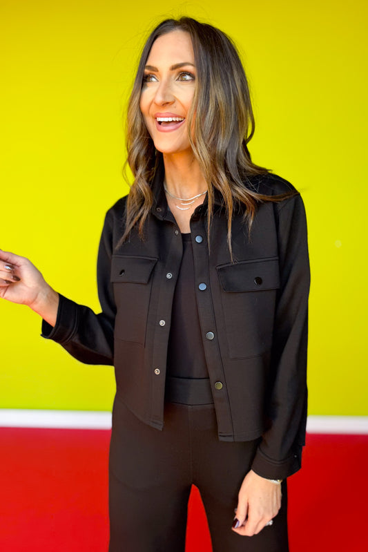 SSYS Liv Cropped Air Shacket In Black