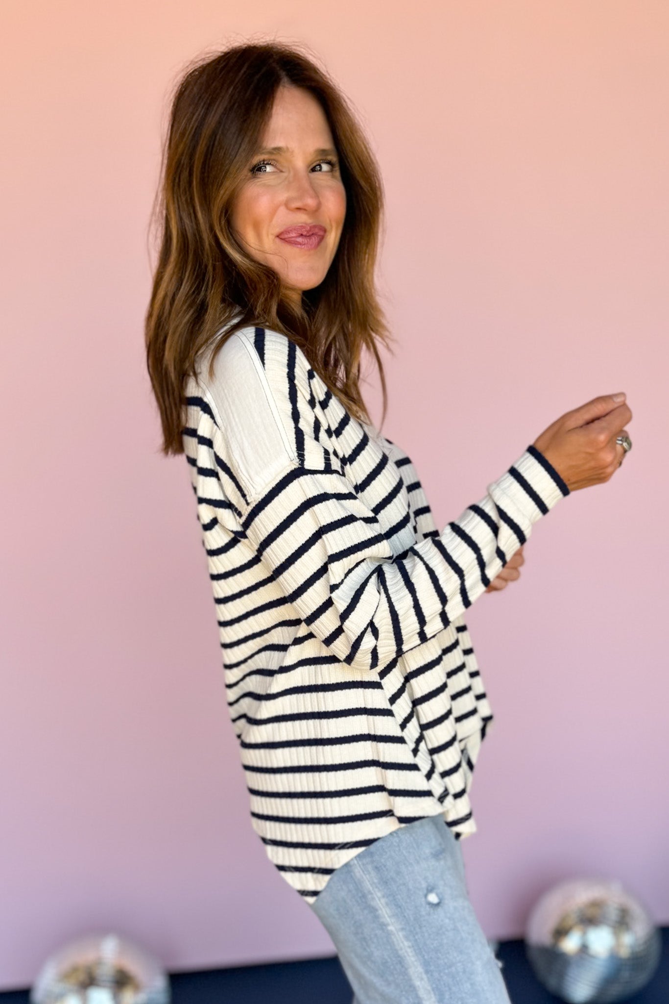 Navy Striped Collared Button Front Top, must have top, must have style, fall style, fall fashion, elevated style, elevated style, mom style, shop style your senses by mallory fitzsimmons, ssys by mallory fitzsimmons