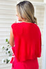 SSYS Polly Over The Shoulder Sweater In Red, elevated design, ssys exclusive, new arrivals, ssys the label, ssys by mallory fitzsimmons