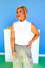 White Mock Neck Sleeveless Top, ssys by mallory fitzsimmons