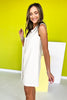 SSYS Jules Shift Faux Button Dress In Ivory