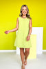 SSYS Jules Shift Faux Button Dress In Lime