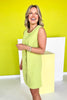 SSYS Jules Shift Faux Button Dress In Lime