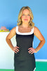 Black Contrast Trim Square Neck Sleeveless Dress, ssys by mallory fitzsimmons