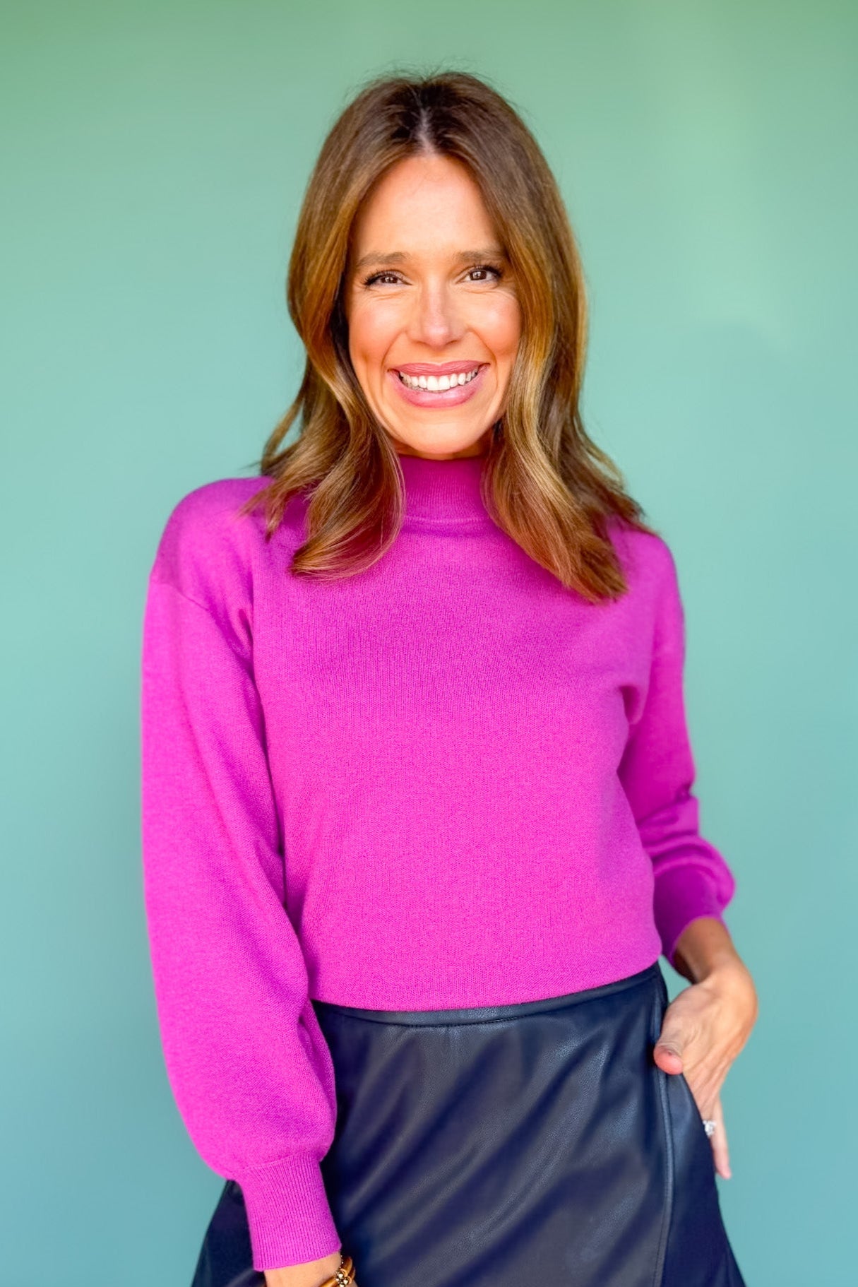 SSYS Merritt Mock Neck Sweater In Orchid