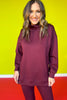 SSYS Gigi Air Mock Neck Pullover In Maroon