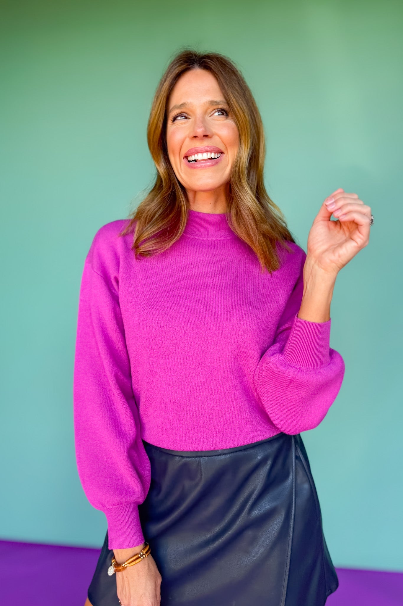 SSYS Merritt Mock Neck Sweater In Orchid