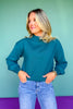 SSYS Merritt Mock Neck Sweater In Emerald Jade