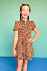 SSYS Kids Lainey Dress In Dark Tan Animal