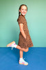 SSYS Kids Lainey Dress In Dark Tan Animal