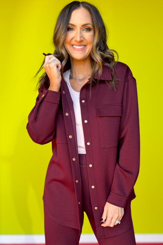 SSYS Frankie Air Shacket In Maroon