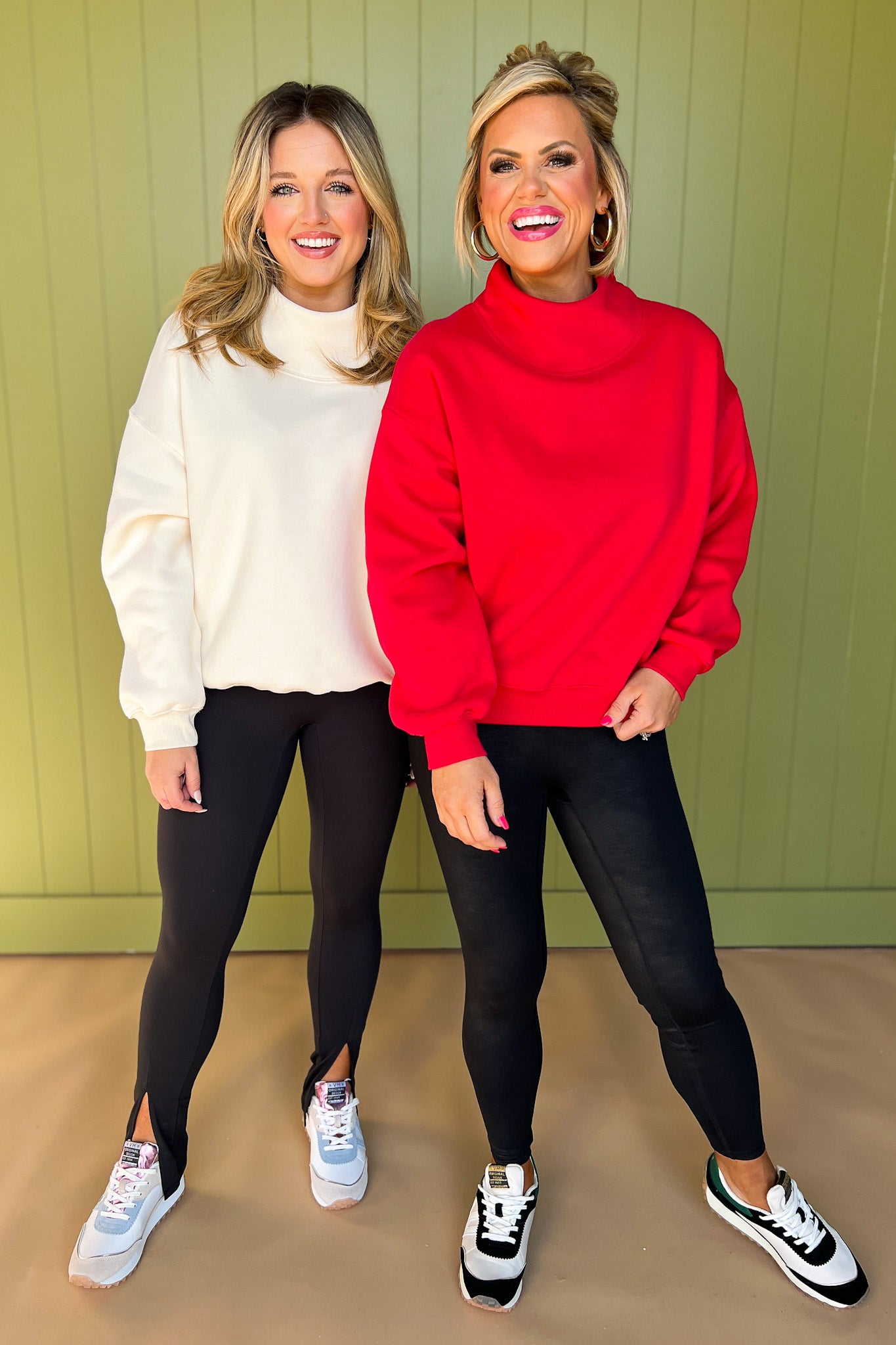 SSYS Wesley Mock Neck Pullover In Red