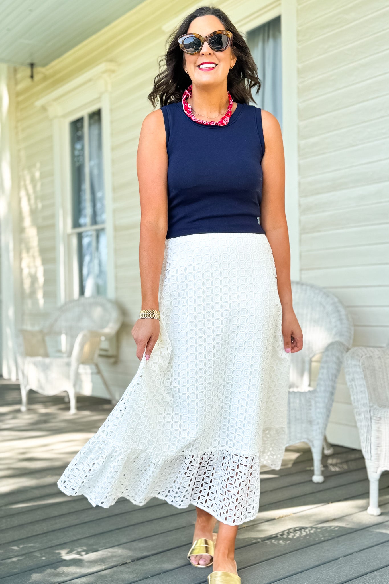 SSYS Ribbed Crew Neck Sleeveless Tank In Navy