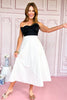 Black Woven Strapless Bow Bodice Full Skirt Midi Dress *FINAL SALE*
