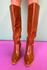 Brown Texture Tall Boots