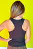SSYS Signature Fleeced Lined Racerback Tank In Black