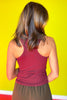 SSYS Signature Fleeced Lined Racerback Tank In Maroon