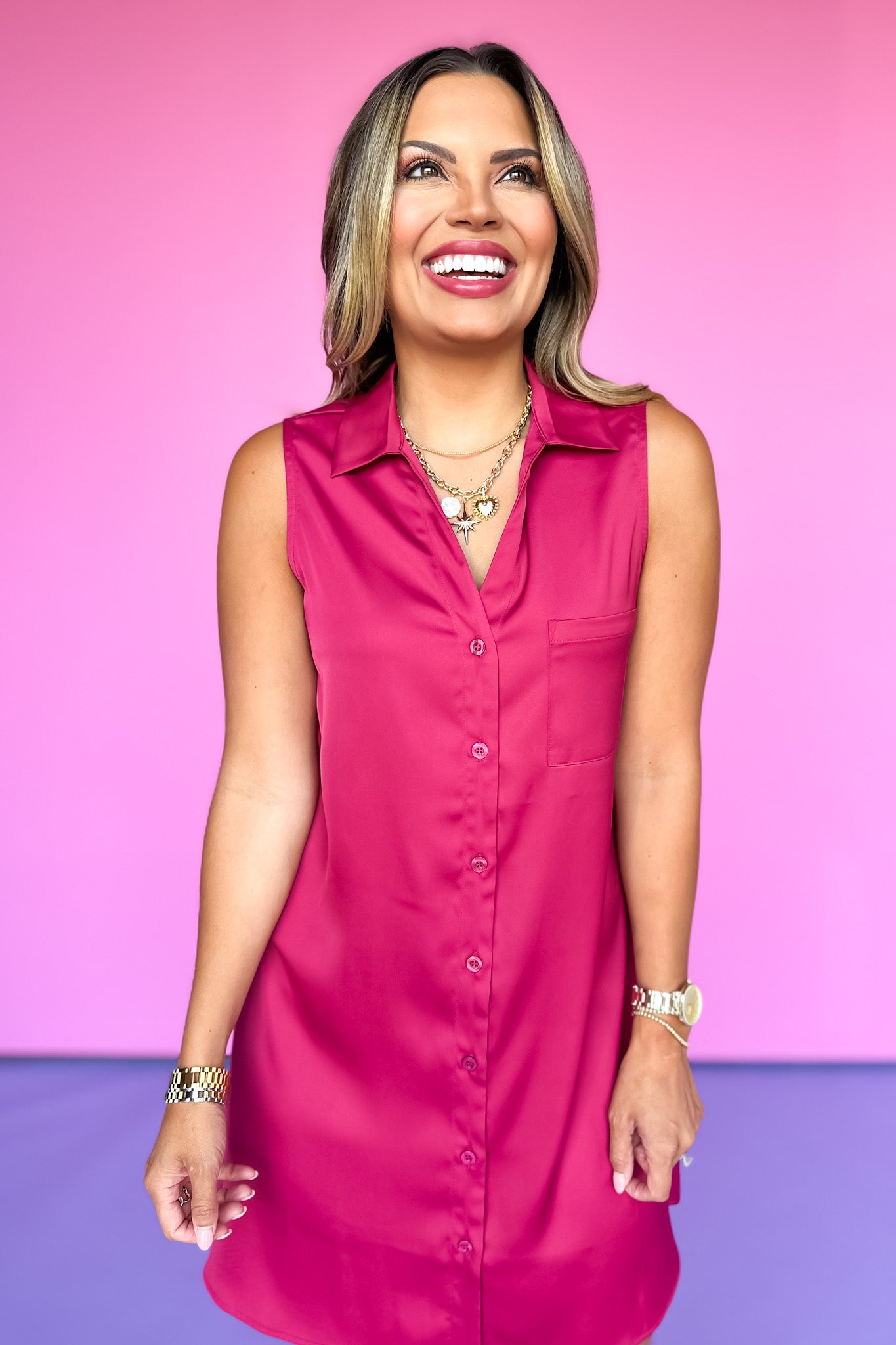 SSYS Sleeveless Blakely Nightgown In Berry