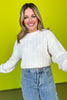 Cream Cable Knit Balloon Sleeve Sweater *FINAL SALE*
