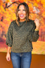 SSYS Sloan Bubble Sleeve Sweatshirt In Hunter Animal *FINAL SALE*