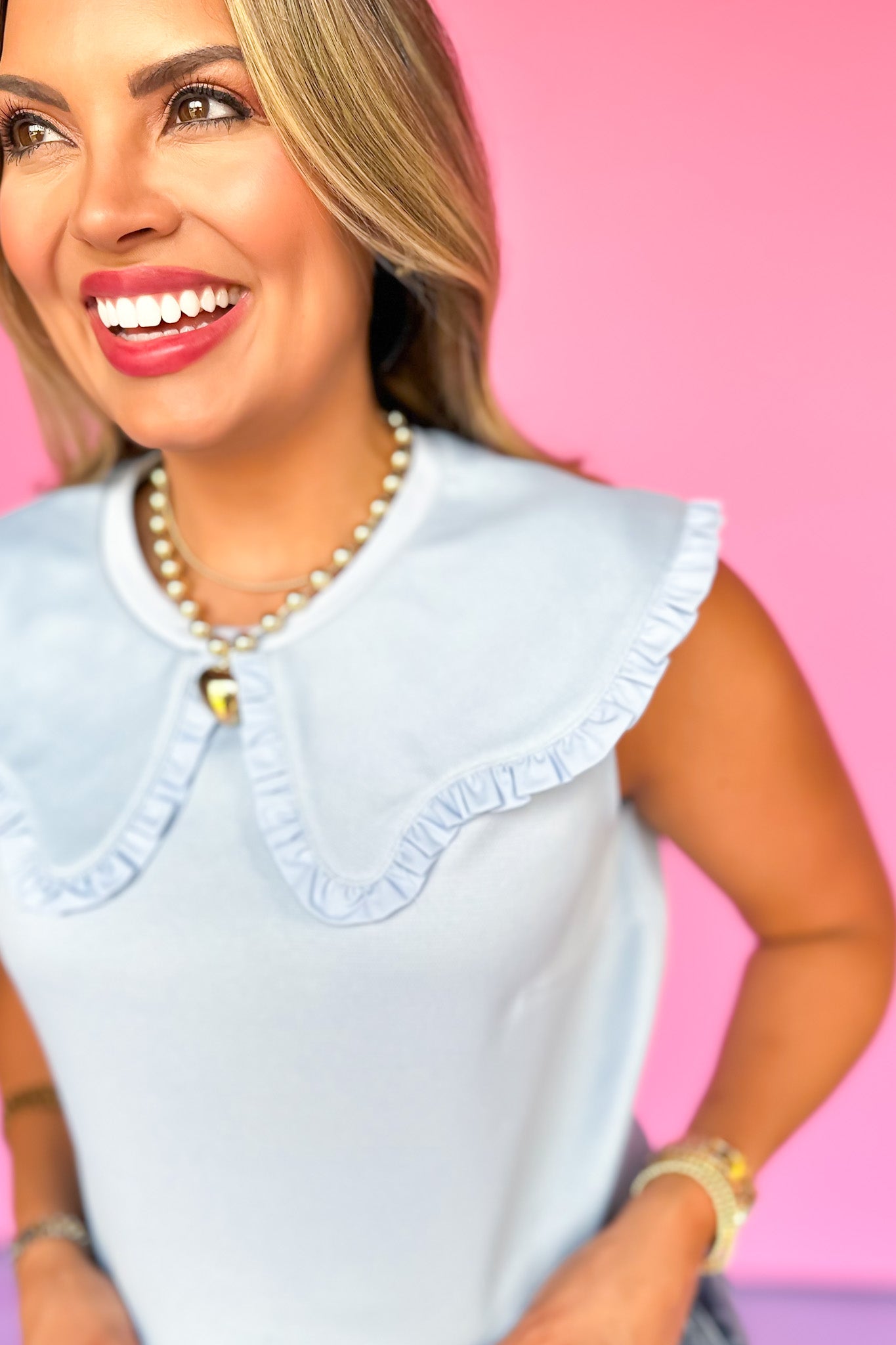 SSYS Sleeveless Solid Pippa Top In Light Blue *FINAL SALE*