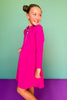 SSYS Kids Lainey Long Sleeve Dress In Magenta