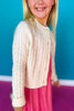 SSYS Kids Lizzy Cable Knit Cardigan In Ivory