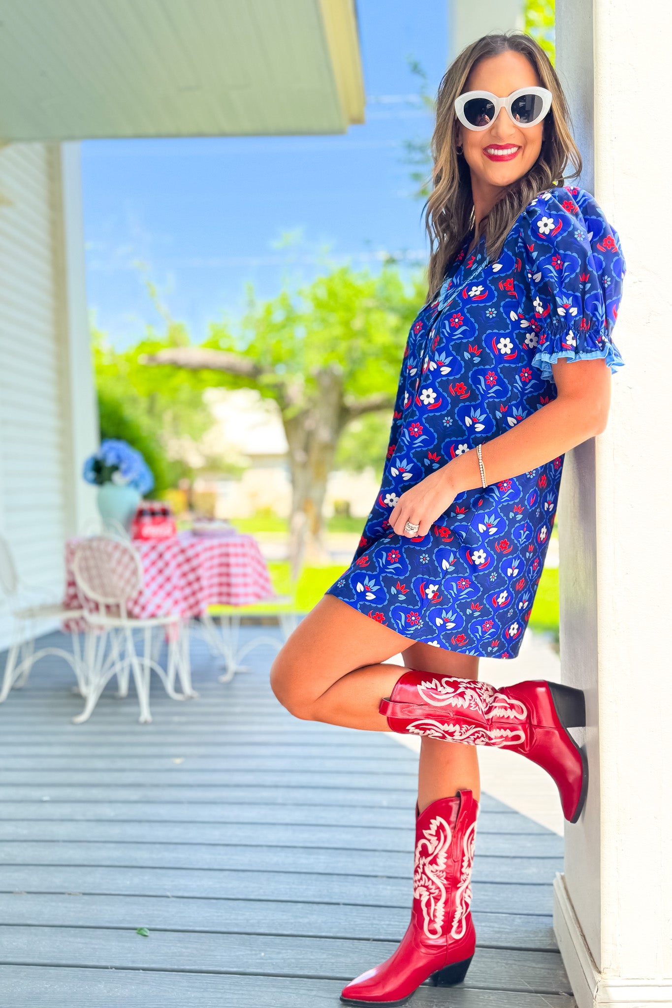 SSYS Gemma Peter Pan Collared Dress In Royal Light Blue Scallop Floral, ssys exclusive, ssys print, easy to wear, must have dress, ssys by mallory fitzsimmons