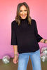 SSYS The Betsy Mock Neck Bell Sleeve Sweater In Black, ssys saturday steal, ssys sweater, basic sweater, must have sweater, elevated sweater, fall fashion, fall sweater, mom style, ssys by mallory fitzsimmons