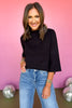 SSYS The Betsy Mock Neck Bell Sleeve Sweater In Black, ssys saturday steal, ssys sweater, basic sweater, must have sweater, elevated sweater, fall fashion, fall sweater, mom style, ssys by mallory fitzsimmons