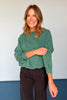 green Washed Ribbed Knit Accent Sweatshirt, must have sweat shirt, perfect fall top, must have fall top, elevated basic top, elevated everyday wear top, easy to wear top, cozy fall top, comfy fall top, SSYS by mallory fitsimmons