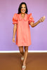 SSYS Gemma Peter Pan Collared Dress In Solid Coral *FINAL SALE*