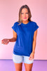 Navy Folded Sleeve Top *FINAL SALE*