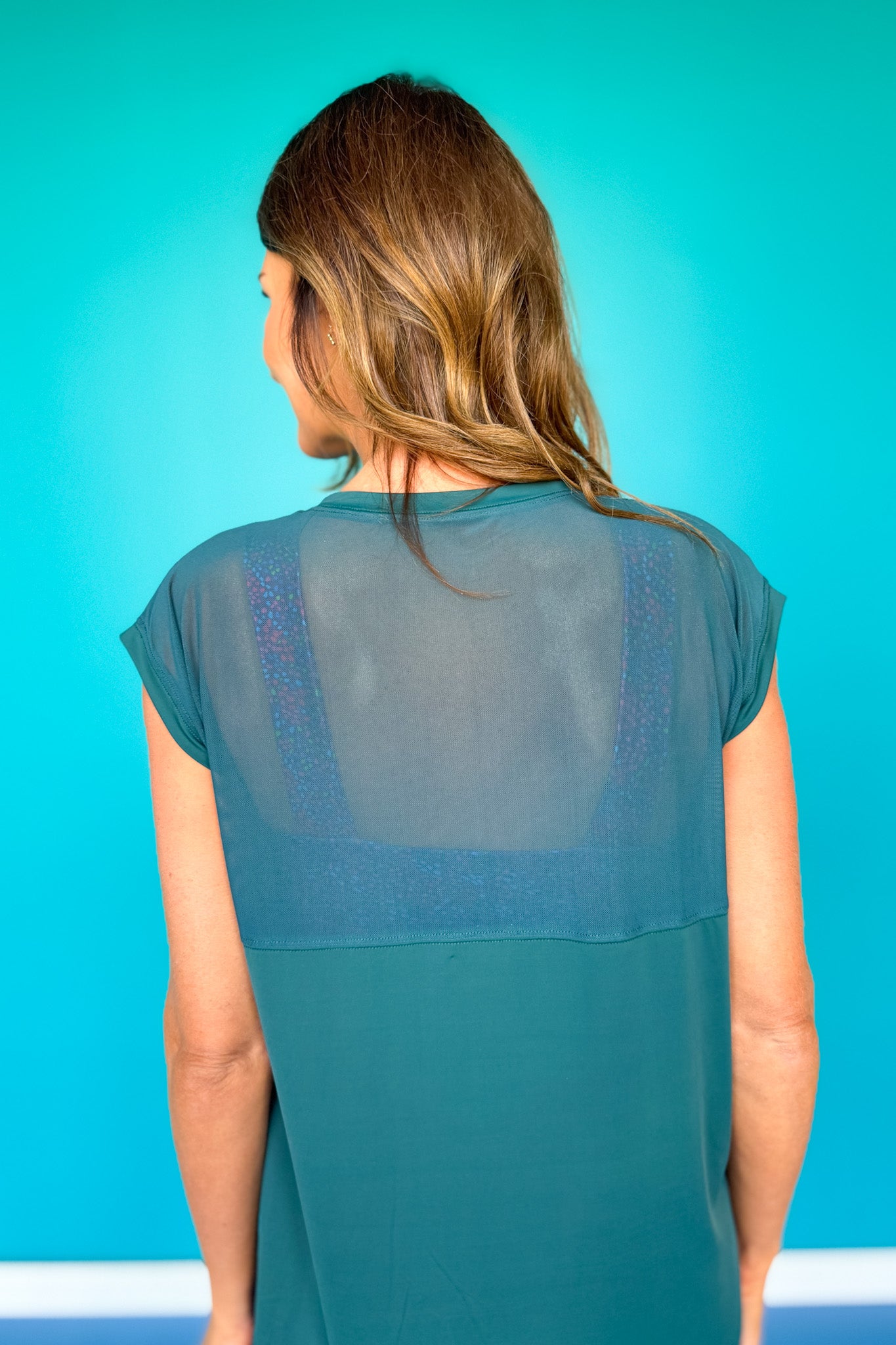 SSYS Short Sleeve Mesh Active Top In Hunter