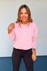 pinkRaw Edge Cut Detail Drop Shoulder Sweatshirt, perfect basic must have basic, must have basic top, elevated basic, comfortable long sleeve top, cozy fall top, layering fall top, must have layering top, SSYS by mallory Fitzsimmons