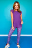 SSYS Short Sleeve Mesh Active Top In Purple