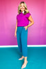SSYS Jules Barrel Crop Trousers In Teal