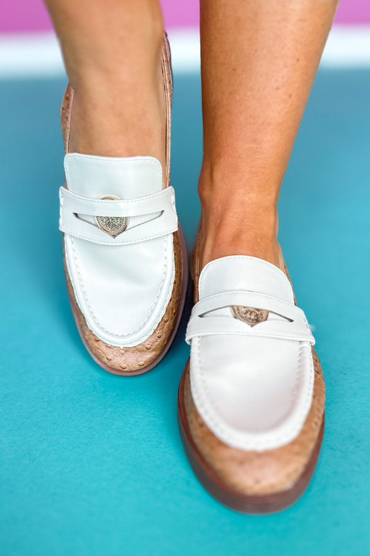 Tan Contrast Slingback Loafers