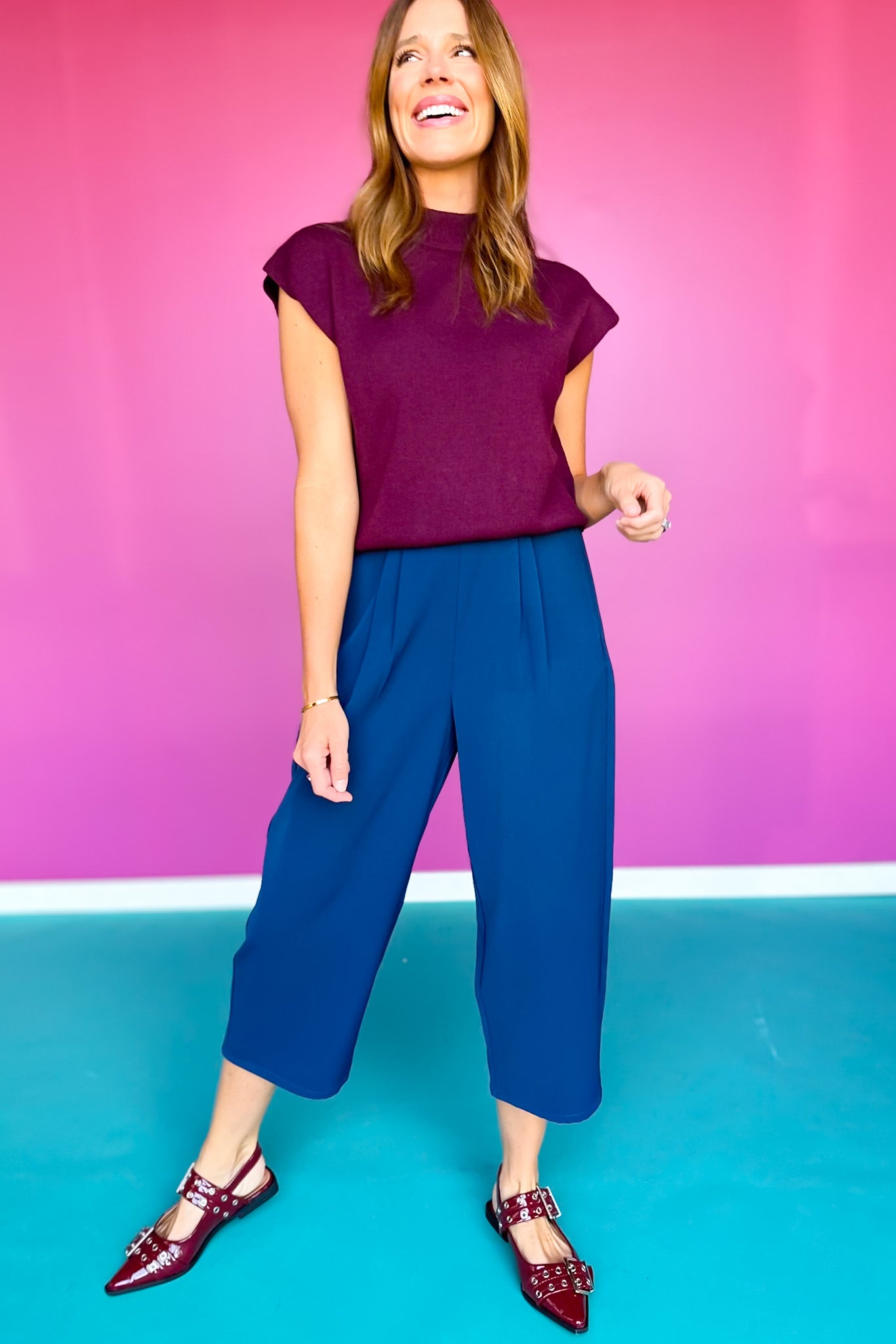 SSYS Jules Barrel Crop Trousers In Navy