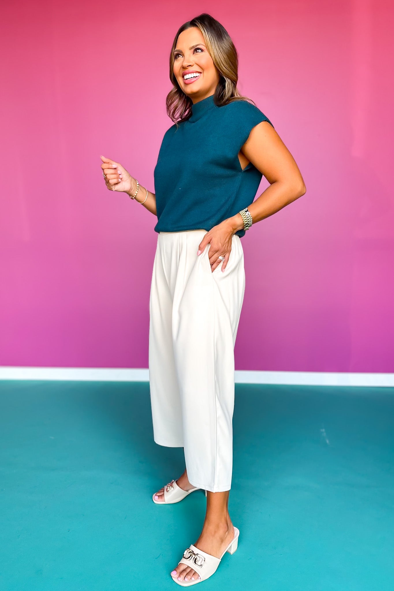 SSYS Jules Barrel Crop Trousers In Bone