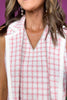 SSYS Adeline Pearl Trim Longline Vest In Pink Tweed *FINAL SALE*