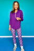 SSYS Honeycomb 1/2 Zip Long Sleeve Active Top In Purple