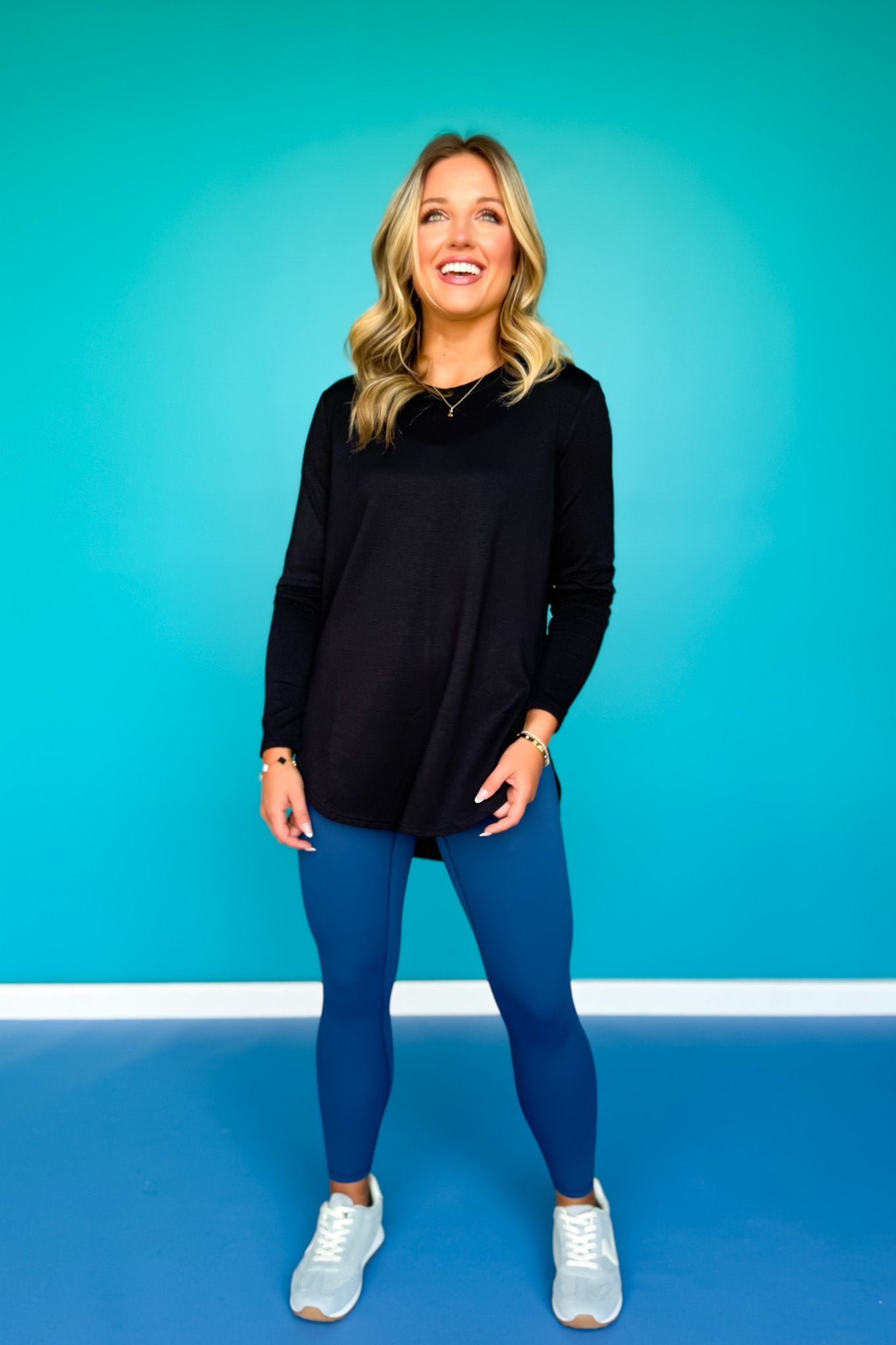 SSYS Open Back Long Sleeve Active Air Top In Black