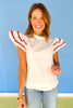Off White Contrast Embroidered Layered Sleeve Top, ssys by mallory fitzsimmons
