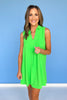 SSYS Maggie Sleeveless Collared Crepe Dress In Lime *FINAL SALE*