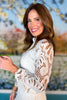 SSYS Logan Lace Frill Neck Long Sleeve Dress In White *FINAL SALE*